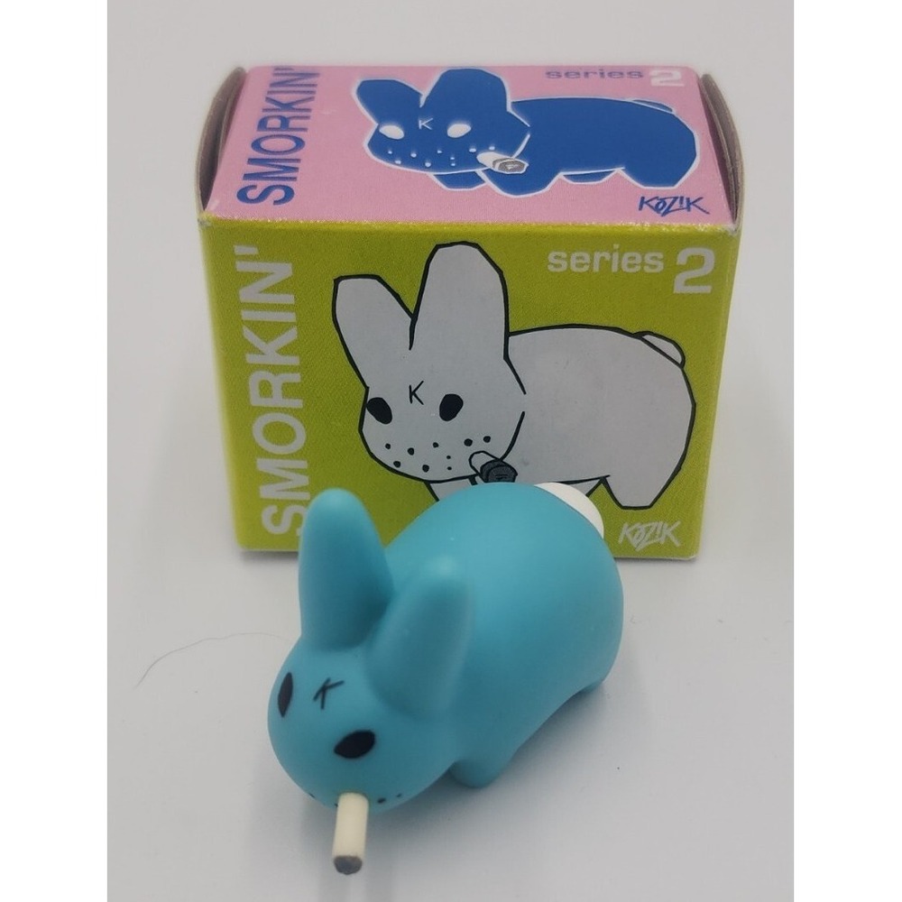 Kidrobot SMORKIN' LABBIT‎ Series 2 LIGHT BLUE Mini Vinyl Figure 1.5" Frank Kozik